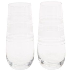 Kate Spade hampton street etched stemless flutes - NWT